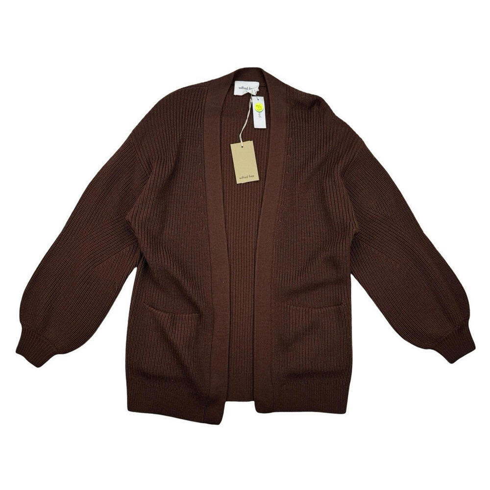Aritzia Wilfred Free Unwind Open Cardigan Cognac Brown Size XS